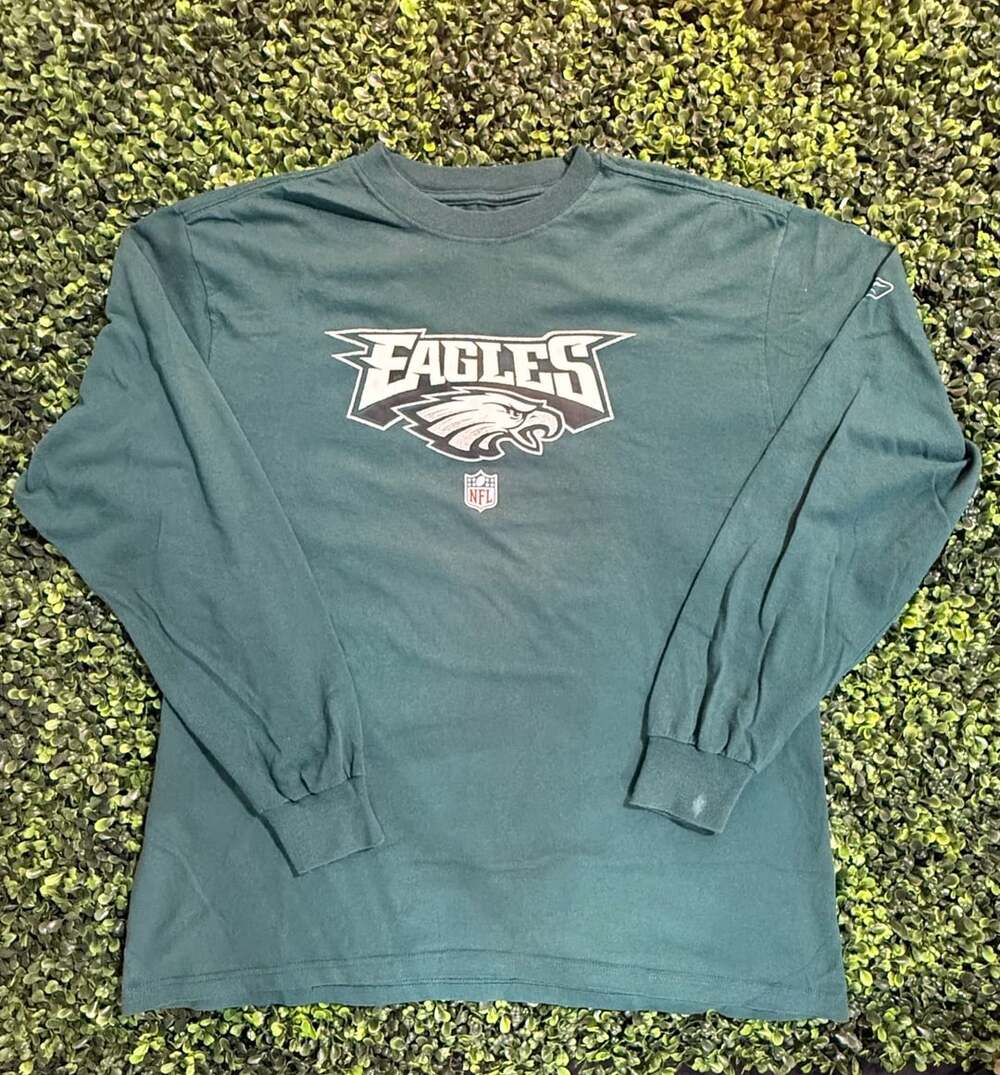 Reebok Philadelphia Eagles Long Sleeve T-Shirt Size L Green NFL